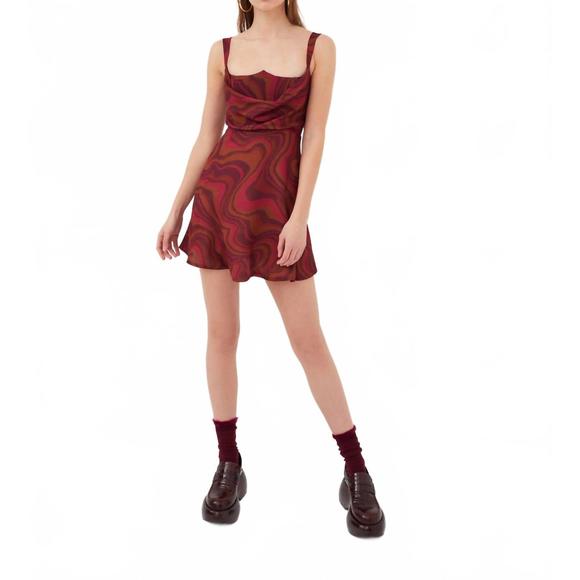 NEW FOR LOVE & LEMONS eleanor mini dress in red